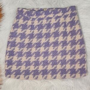 Forever 21 pink and purple houdstooth miniskirt size small